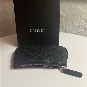 Gucci Black Leather Coin Pouch